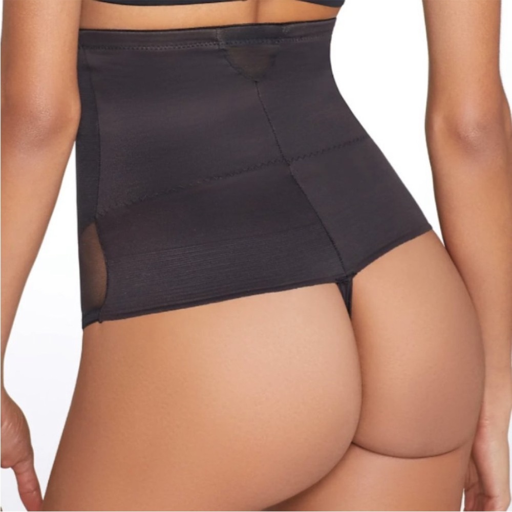 Miraclesuit Shapewear Extra Firm Control High Waist Panties Thong, Black, Small